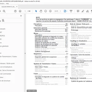 SUZUKI RH416 LAINA MANUEL D’ENTRETIEN SUPPLEMENTAIRE - PDF DOWNLOAD
