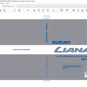 SUZUKI RH416 LIANA SUPPLEMENTARY SERVICE MANUAL - PDF DOWNLOAD