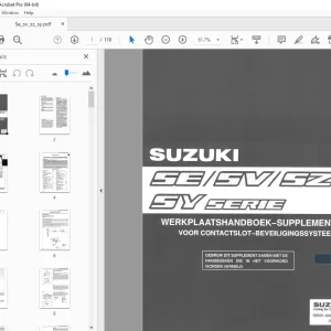 SUZUKI SE SV SZ SY SERIE WERKPLAATSHANDBOEK SUPPLEMENT VOOR CONTACTSLOT BEVEILIGINSSYSTEEM - PDF DOWNLOAD