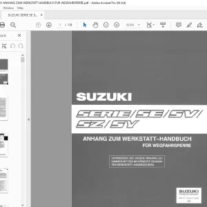 SUZUKI SERIE SE SV SZ SY ANHANG ZUM WERKSTATT HANDBUCH FUR WEGFAHRSPERRE - PDF DOWNLOAD