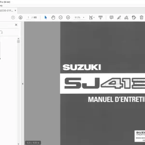 SUZUKI SJ413 MANUEL D'ENTRETIEN - PDF DOWNLOAD