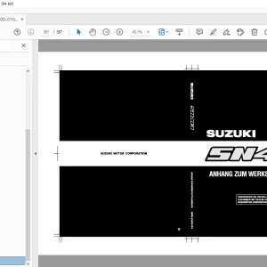 SUZUKI SN413 ANHANG ZUM WERKSTATT-HANDBUCH - PDF DOWNLOAD
