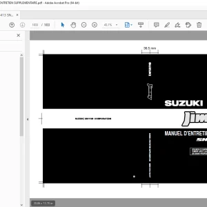 SUZUKI SN413 SN415D JIMNY MANUEL D’ENTRETIEN SUPPLEMENTAIRE - PDF DOWNLOAD