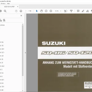 SUZUKI SQ416 SQ420 MODELL MIT STOFFVERDECK ANHANG ZUM WERKSTATT HANDBUCH - PDF DOWNLOAD