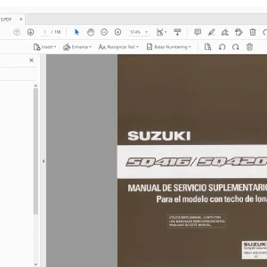 SUZUKI SQ416 SQ420 PARA EL MODELO CON TECHO DE IONA MANUAL DE SERVICIO SUPLEMENTARIO - PDF DOWNLOAD