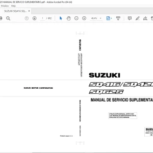 SUZUKI SQ416 SQ420 SQ625 MANUAL DE SERVICIO SUPLEMENTARIO - PDF DOWNLOAD