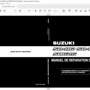 SUZUKI SQ416 SQ420 SQ625 MANUEL DE REPARATION D'UNITE - PDF DOWNLOAD