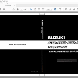 SUZUKI SQ416 SQ420 SQ625 MANUEL D'ENTRETIEN SUPPLEMENTAIRE - PDF DOWNLOAD