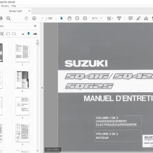 SUZUKI SQ416 SQ420 SQ625 MANUEL D'ENTRETIEN VOL 1&2 - PDF DOWNLOAD