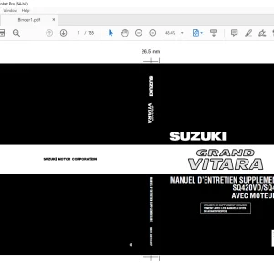 SUZUKI SQ420VD SQ420WD AVEC MOTEUR RHW GRAND VITARA MANUEL D'ENTRETIEN SUPPLEMENTAIRE - PDF DOWNLOAD