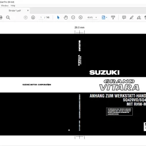 SUZUKI SQ420VD SQ420WD MIT RHW MOTOR GRAND VITARA ANHANG ZUM WERKSTATT HANDBUCH - PDF DOWNLOAD