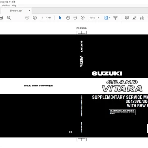 SUZUKI SQ420VD SQ420WD WITH RHW ENGINE GRAND VITARA SUPPLEMENTARY SERVICE MANUAL - PDF DOWNLOAD