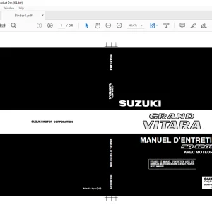 SUZUKI SQ420WD AVEC MOTEUR RHZ GRAND VITARA MANUEL D' ENTRETIEN - PDF DOWNLOAD