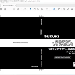SUZUKI SQ420WD MIT RHZ-MOTOR GRAND VITARA WERKSTATT-HANDBUCH - PDF DOWNLOAD