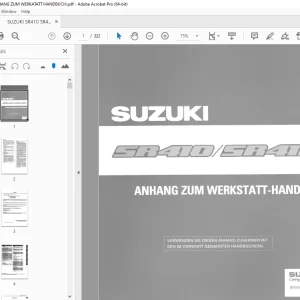 SUZUKI SR410 SR412 ANHANG ZUM WERKATATT HANDBUCH - PDF DOWNLOAD
