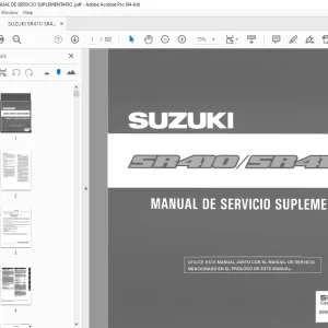 SUZUKI SR410 SR412 MANUAL DE SERVICIO SUPLEMENTARIO - PDF DOWNLOAD