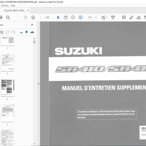 SUZUKI SR410 SR412 MANUEL D'ENTRETIEN SUPPLEMENTAIRE - PDF DOWNLOAD
