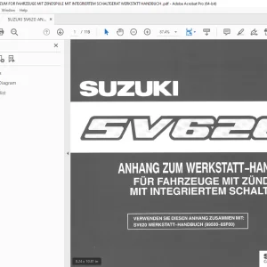 SUZUKI SV620 ANHANG ZUM FOR FAHRZEUGE MIT Z0NDSPULE MIT INTEGRIERTEM SCHALTGERAT WERKSTATT HANDBUCH - PDF DOWNLOAD