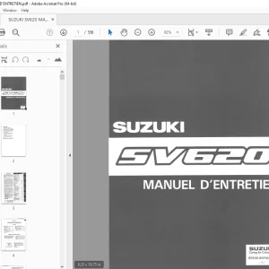 SUZUKI SV620 MANUEL D'ENTRETIEN - PDF DOWNLOAD