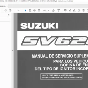 SUZUKI SV620 PARA LOS VEHICULOS CON BOBINA DE ENCENDIDO DEL TIPO DE IGNITOR INCORPORADO MANUAL DE SERVICIO SUPLEMENTAR - PDF DOWNLOAD