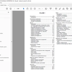 SUZUKI SWIFT RS413 RS415 RS416 RS413D MANUEL D'ENTRETIEN VOL 1&2 - PDF DOWNLOAD