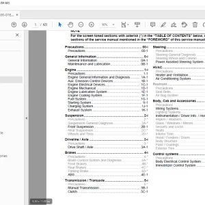 SUZUKI SWIFT RS413D SUPPLEMENTARY SERVICE MANUAL  - PDF DOWNLOAD