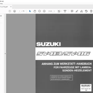 SUZUKI SY413 SY416 ANHANG ZUM WERKSTATT HANDBUCH FUR FAHRZEUGE MIT LAMBDASONDEN HEIZELEMENT - PDF DOWNLOAD