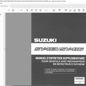 SUZUKI SY413 SY416 MANUEL D'ENTRETIEN SUPPLEMENTAIRE POUR VEHICULE AVEC RECHAUFFEUR DE DETECTEUR D'OXYGENE - PDF DOWNLOAD