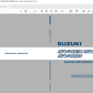 SUZUKI SY413 SY416 SY418 ANHANG ZUM WERKSTATT HANDBUCH - PDF DOWNLOAD