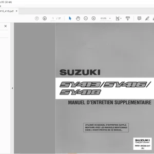 SUZUKI SY413 SY416 SY418 MANUEL D’ENTRETIEN SUPPLEMENTAIRE - PDF DOWNLOAD