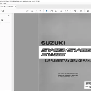 SUZUKI SY413 SY416 SY418 SUPPLEMENTARY SERVICE MANUAL - PDF DOWNLOAD
