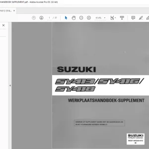 SUZUKI SY413 SY416 SY418 WERKPLAATSHANDBOEK SUPPLEMENT - PDF DOWNLOAD