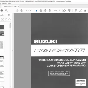 SUZUKI SY413 SY416 WERKPLAATSHANDBOEK SUPPLEMENT VOOR VOERTUIGEN MET ZUURSTOFSENSORVERWARMING - PDF DOWNLOAD