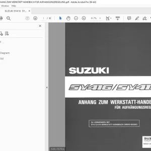 SUZUKI SY416  SY418 ANHANG ZUM WERKSTATT HANDBUCH FUR AUFHANGUNGSREGELUNG - PDF DOWNLOAD
