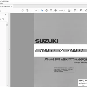 SUZUKI SY416 SY418 ANHANG ZUM WERKSTATT HANDBUCH FUR TYP WAGON - PDF DOWNLOAD