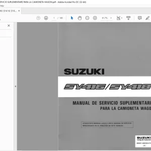 SUZUKI SY416 SY418 MANUEL DE SERVICIO SUPLEMENTAIRE PARA LA CAMIONETA WAGON - PDF DOWNLOAD
