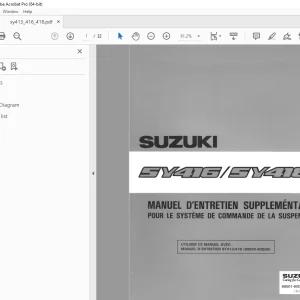 SUZUKI SY416 SY418 MANUEL D'ENTRETEIN SUPPLEMENTAIRE POUR LE SYSTEME DE COMMANDE DE LA SUSPENSION - PDF DOWNLOAD