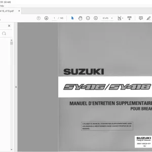 SUZUKI SY416 SY418 MANUEL D’ENTRETIEN SUPPLEMENTAIRE POUR BREAK - PDF DOWNLOAD