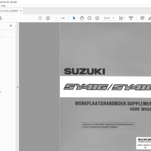 SUZUKI SY416 SY418 WERKPLAATSHANDBOEK SUPPLEMENT VOOR WAGON - PDF DOWNLOAD