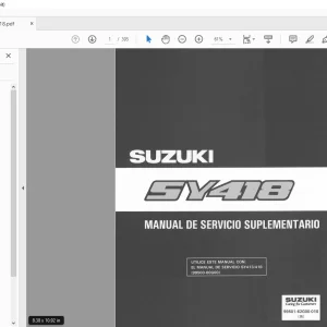 SUZUKI SY418 MANUAL DE SERVICIO SUPLEMENTARIO - PDF DOWNLOAD