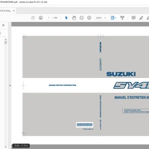 SUZUKI SY418 MANUEL D'ENTRETIEN SUPPLEMENTAIRE - PDF DOWNLOAD