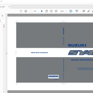 SUZUKI SY419 ANHANG ZUM WERKSTATT HANDBUCH - PDF DOWNLOAD