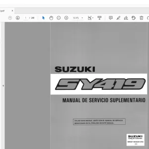 SUZUKI SY419 MANUAL DE SERVICIO SUPLEMENTARIO - PDF DOWNLOAD