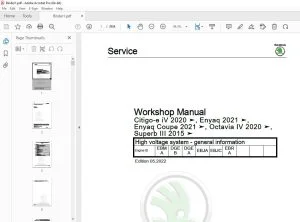 Skoda Enyaq 5A, 5AC, 5AZ Workshop Manual - PDF DOWNLOAD