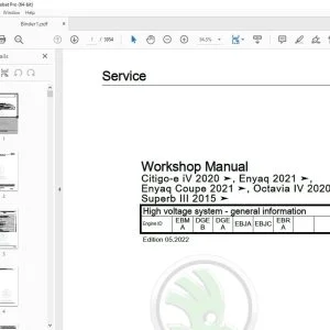 Skoda Enyaq 5A, 5AC, 5AZ Workshop Manual - PDF DOWNLOAD