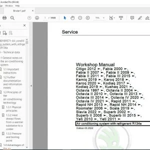 Skoda Rapid NA NK Workshop Manual - PDF DOWNLOAD
