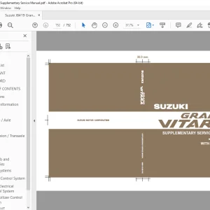 Suzuki JB419 Grand Vitara Supplementary Service Manual - PDF DOWNLOAD