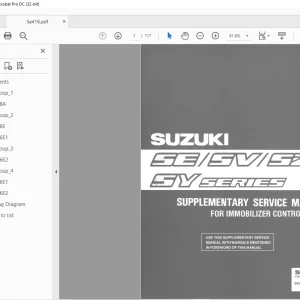 Suzuki SE SV SZ SY Series Immobilizer Control System Supplementary Service Manual - PDF DOWNLOAD