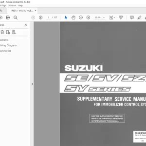 Suzuki SE SV SZ SY Series Supplementary Service Manual - PDF DOWNLOAD