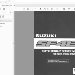 Suzuki SF413 Four-Wheel Drive Supplementary Service Manual - PDF DOWNLOAD
